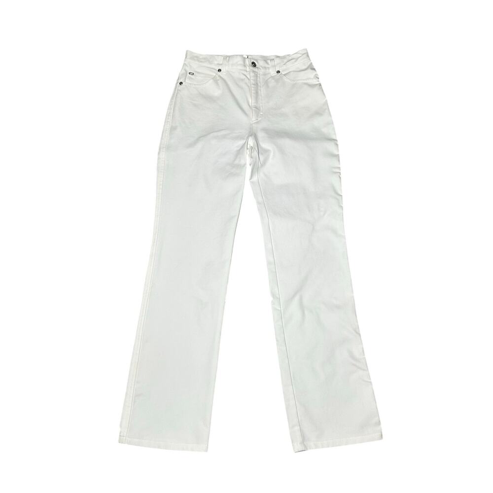 Escada women's off white straight mid rise cotton stretch jean‎ size 36 ( US 6)